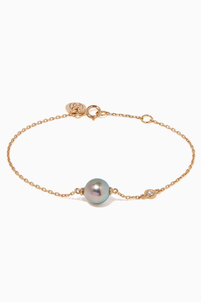 

My First Pearl & Diamond Chain Bracelet, Yellow
