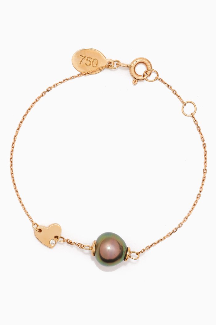 

My First Pearl & Diamond Chain Bracelet, Yellow