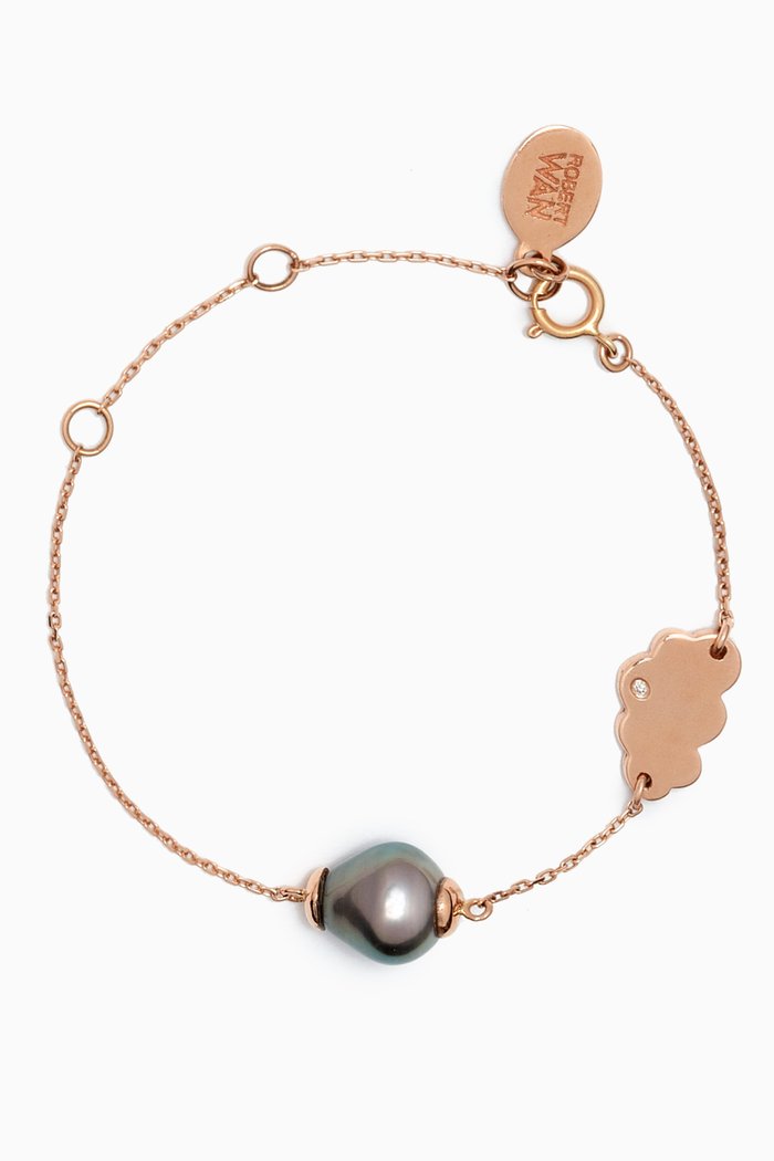 

My First Sky Pearl & Diamond Bracelet in 18kt Rose Gold