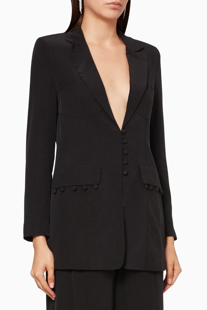 

Hollie Silk Blazer, Black
