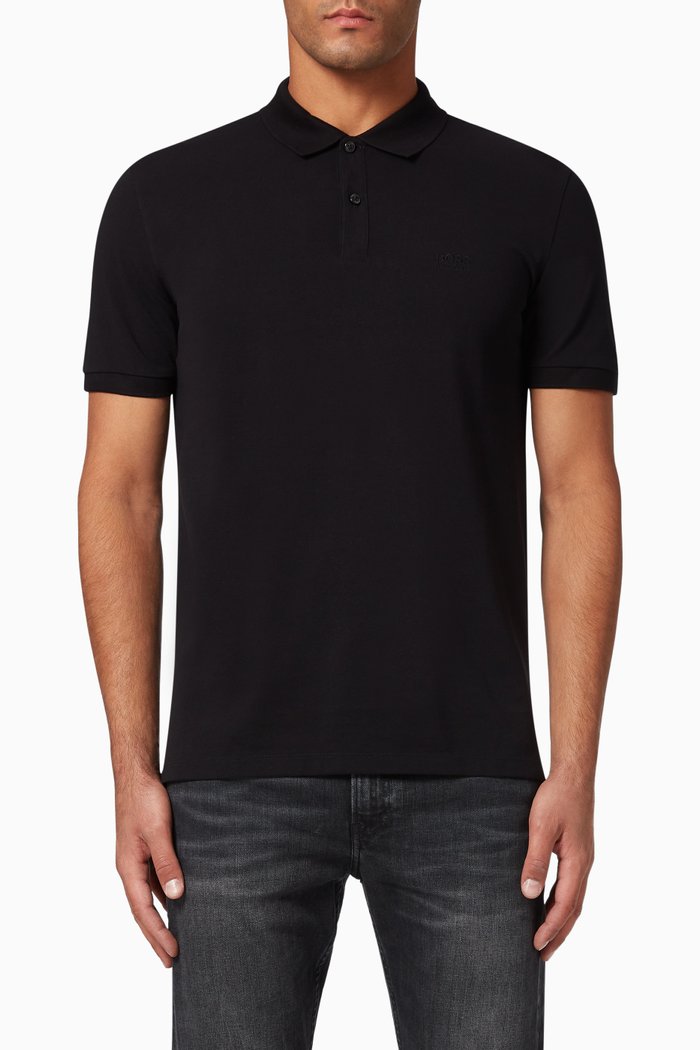 

Pallas Regular-Fit Piqué Polo Shirt, Black