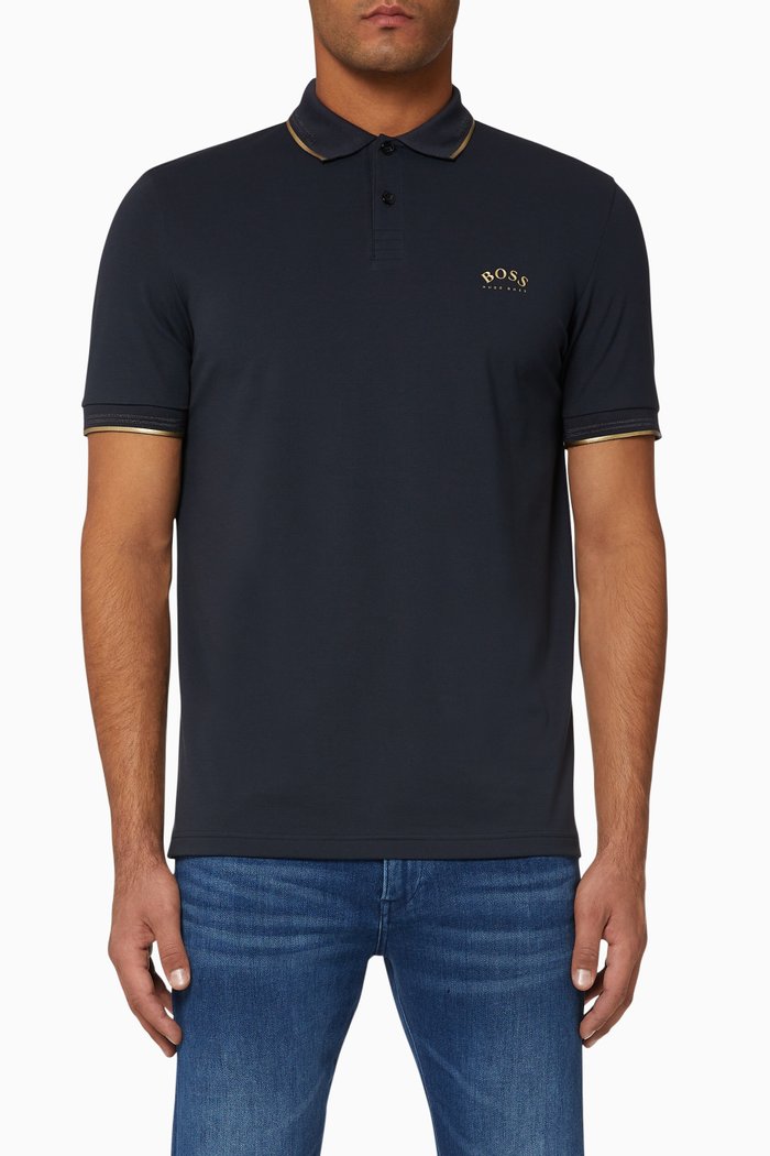 

Paul Curved Polo Shirt, Blue