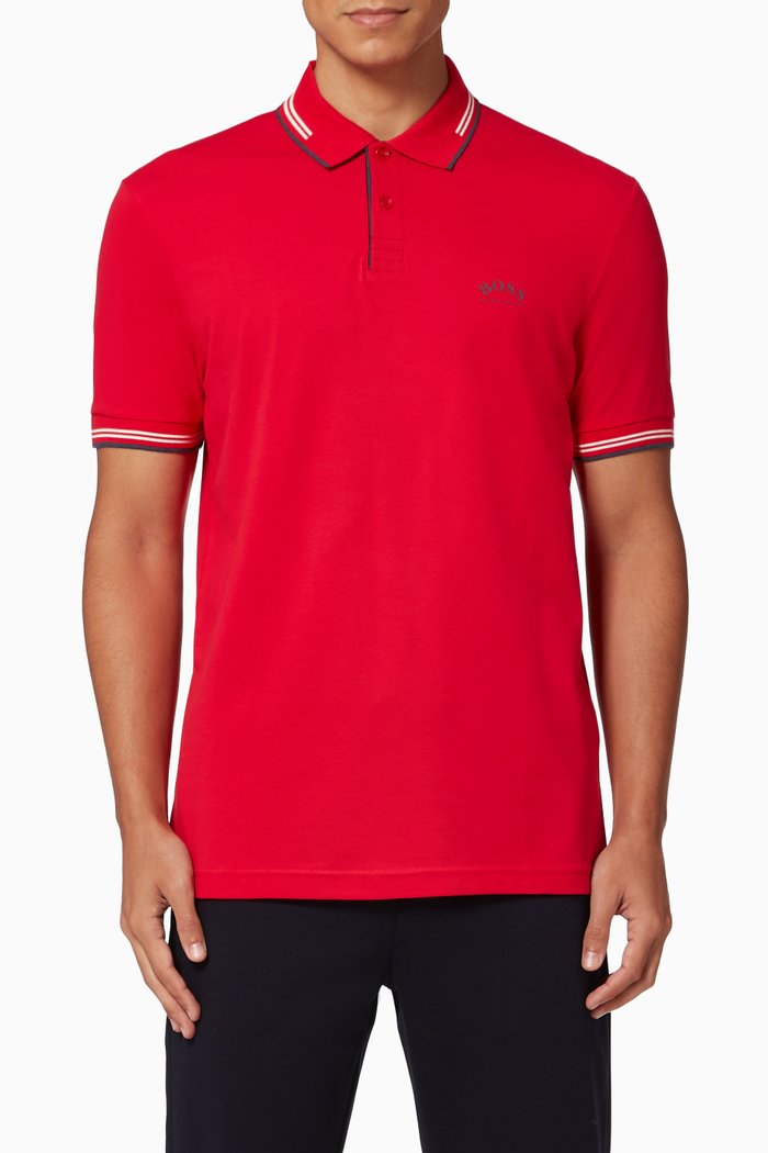 

Paul Curved Polo Shirt, Red