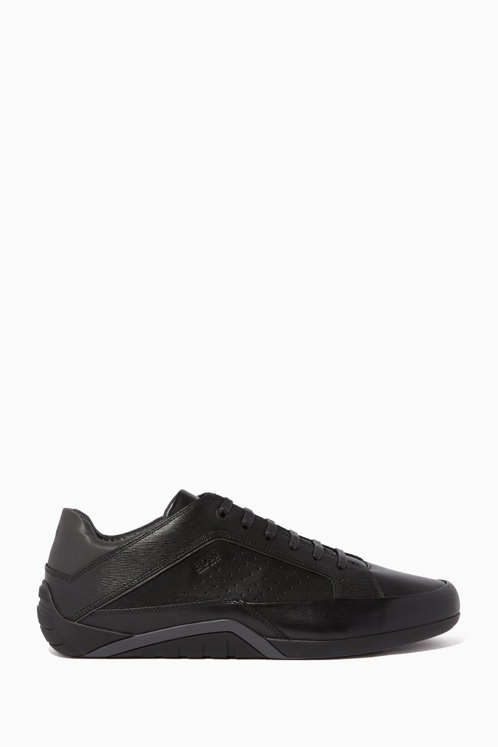 

Avenue Low-Profile Nappa Sneakers, Black