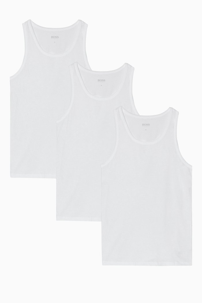 

Cotton Tank Tops, Set of Three, White