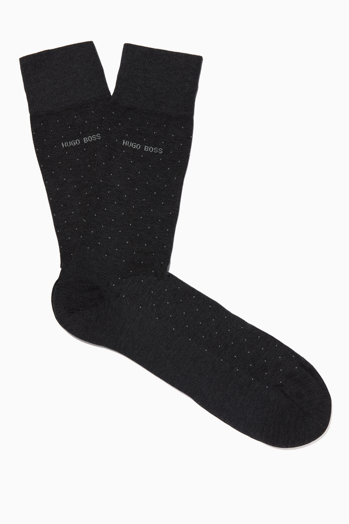 

George Micro-Dot Socks, Grey
