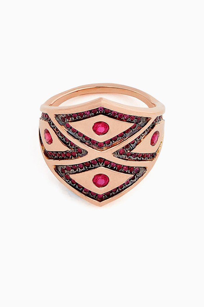 

Heliopolis Rhombus Ruby Ring, Rose gold