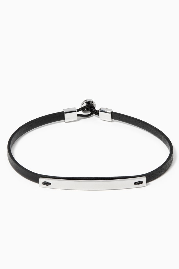 

Nexus ID Leather Bracelet, Silver