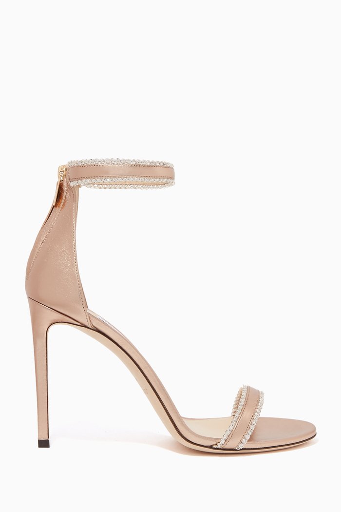 

Dochas 100 Jewel Trim Leather Sandals, Neutral