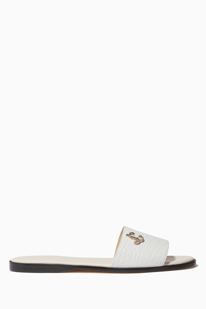 

Minea Crystal JC Leather Flats, Neutral