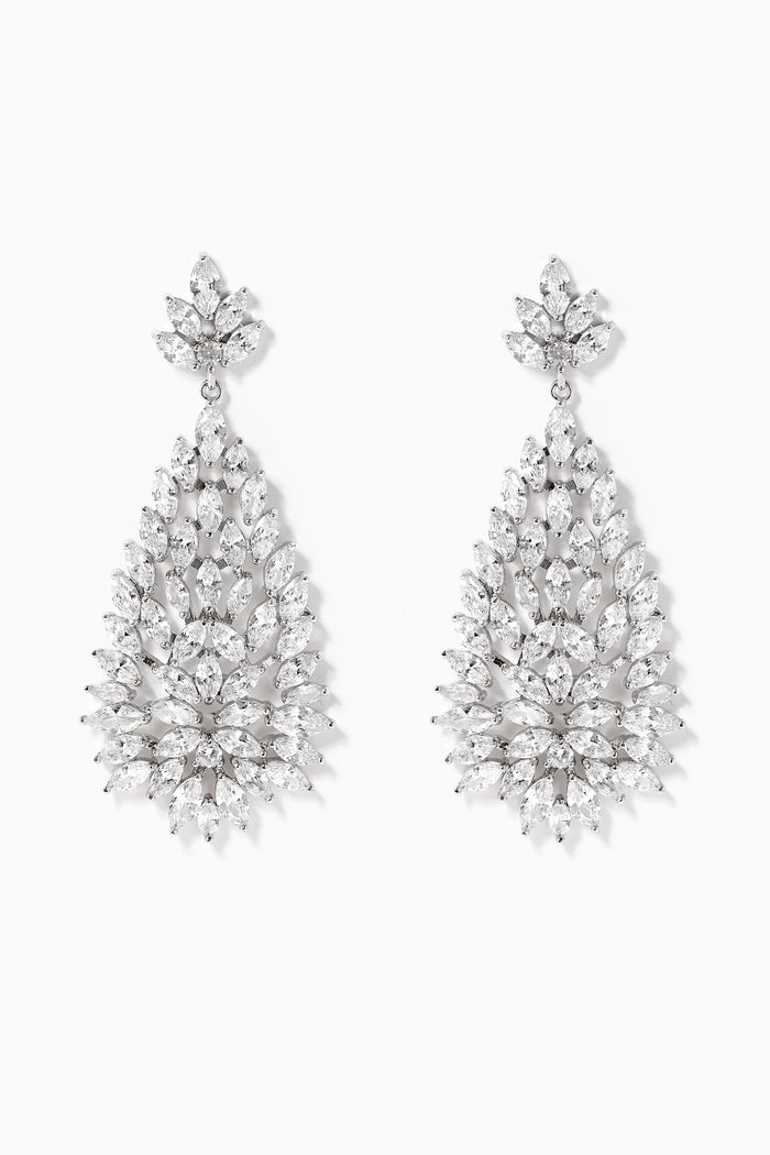 

Laurel Burst Chandelier Earrings, White