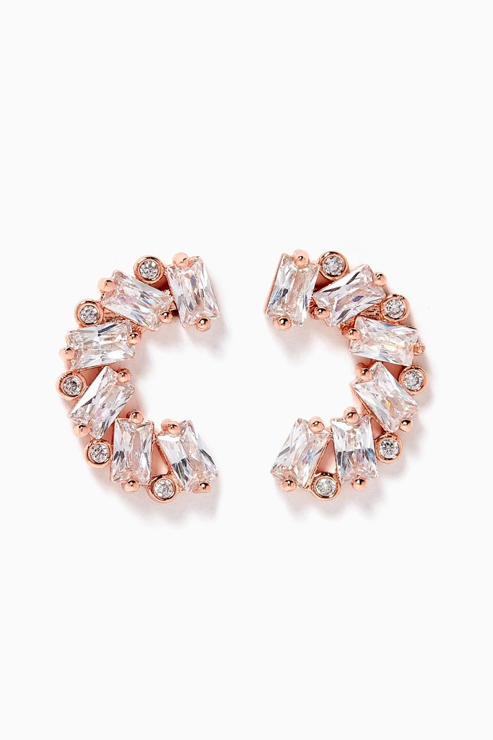 

Baguette Cluster Crawler Earrings, Gold