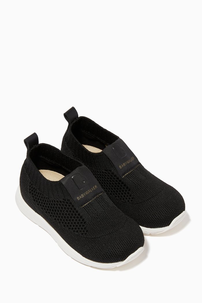 Woven Slip-On Sneakers, Black