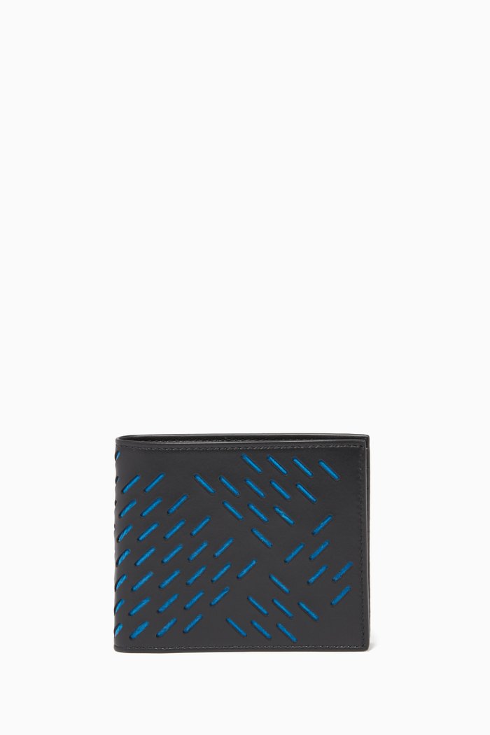

Perforated Nappa Leather Wallet, Black