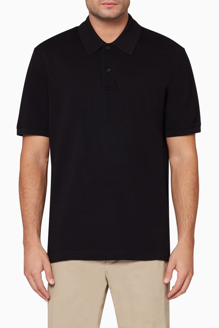 

Cotton Pique Polo Shirt, Black
