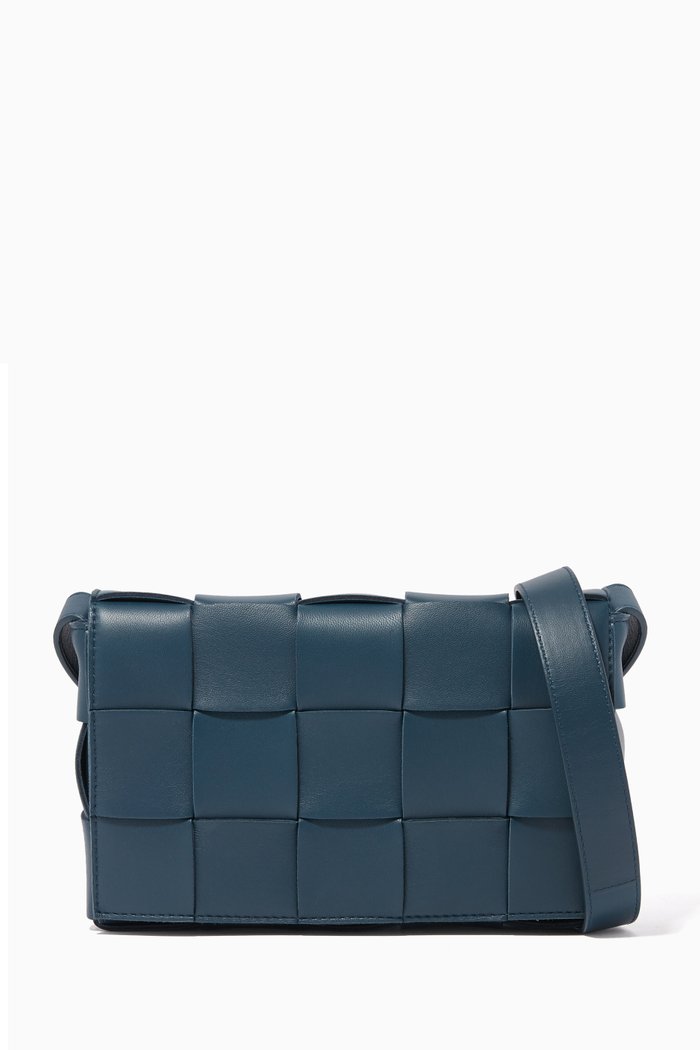 

Intrecciato Leather Cassette Bag, Blue