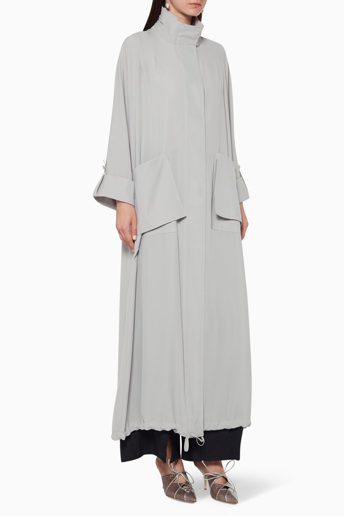 

Trench Coat Chevron Abaya, Grey