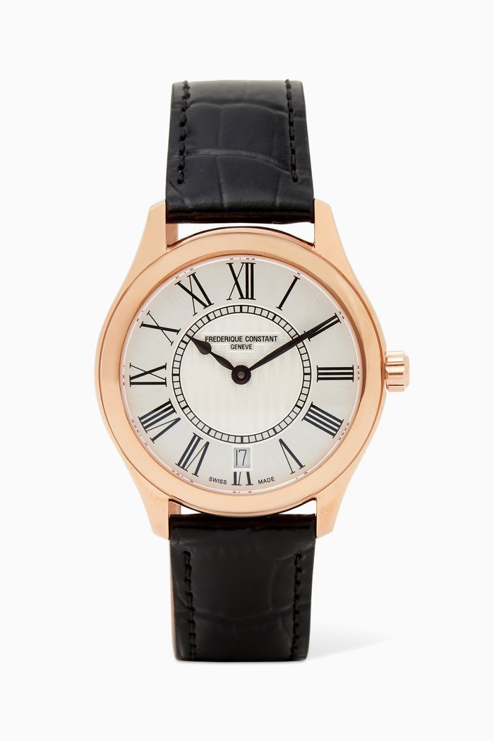 

Classic Quartz Leather Watch, Brown