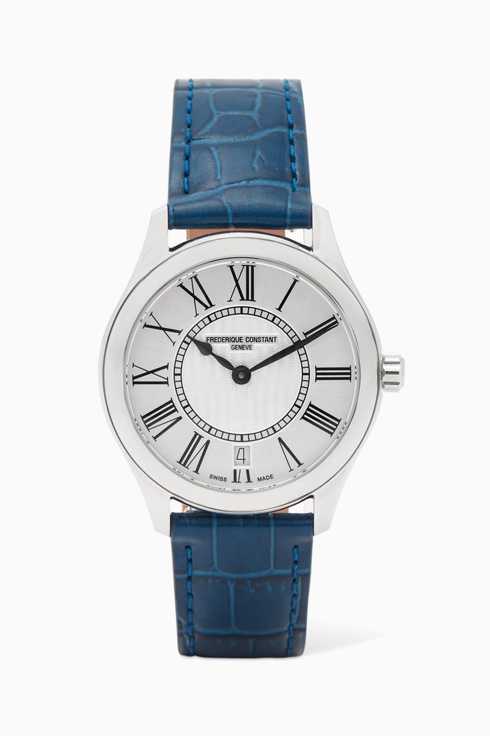 Classic Quartz Leather Watch, Blue