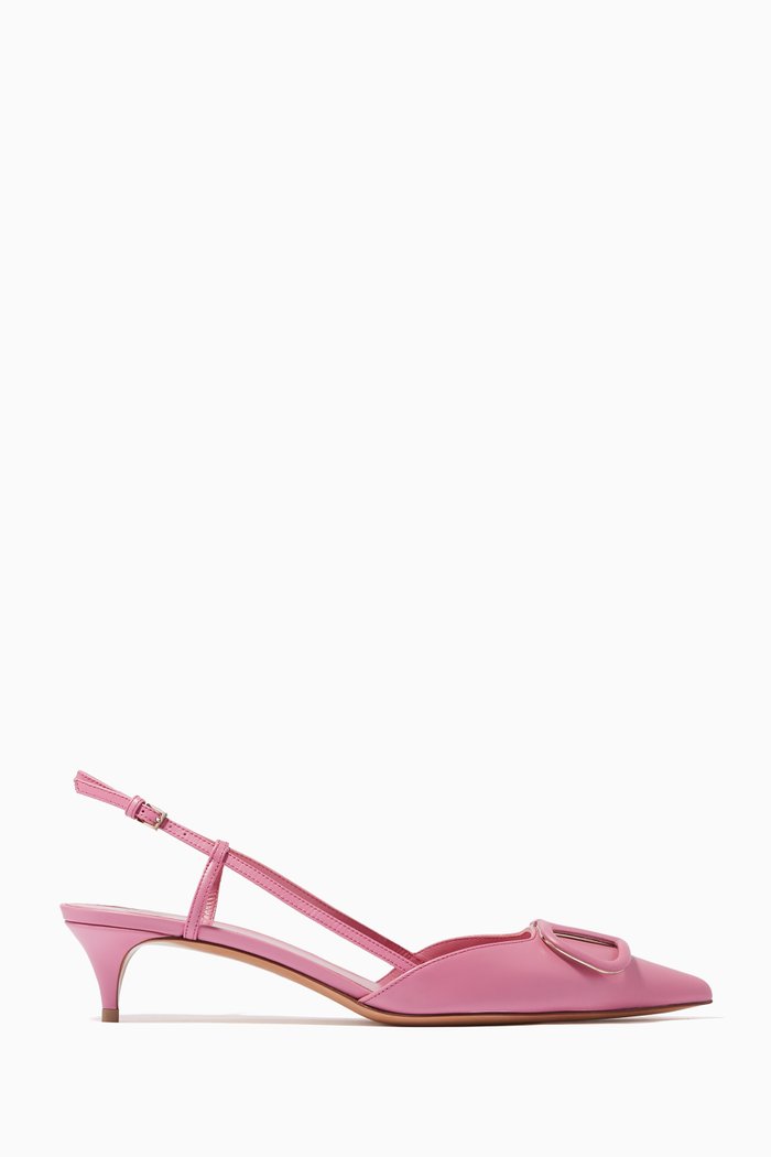 

Valentino Garavani VLOGO 40 Slingback Pumps in Nappa, Pink