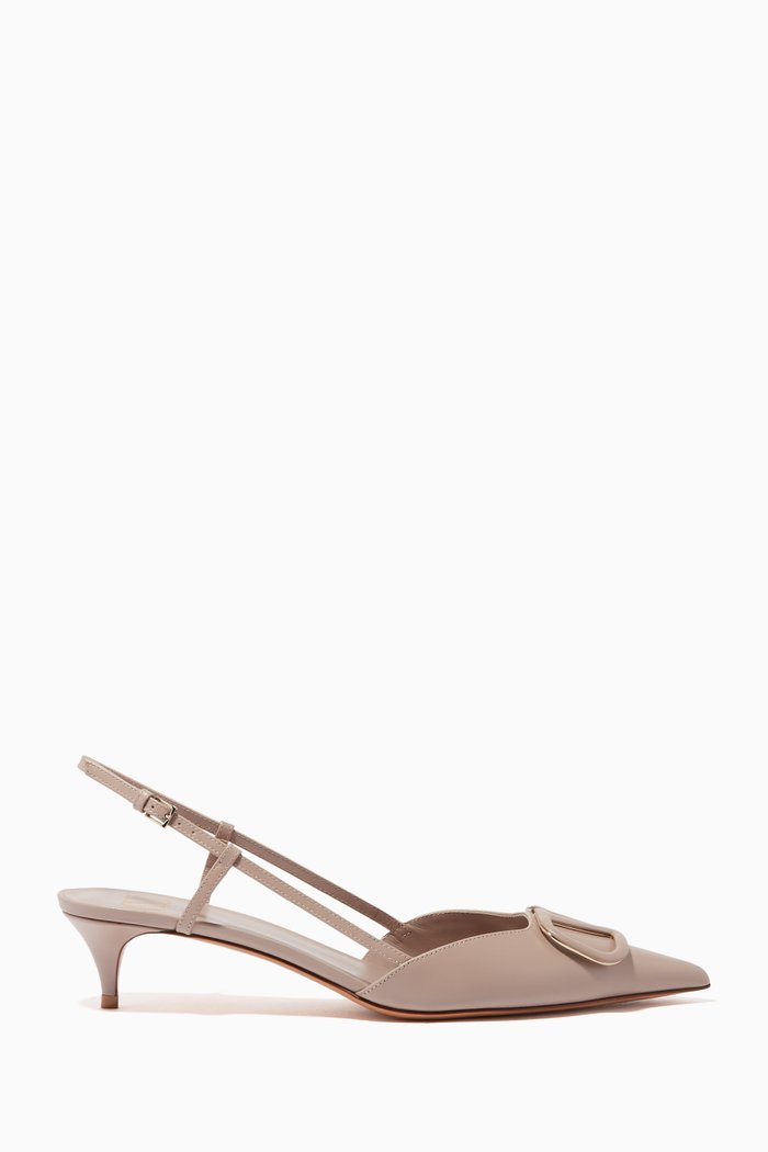 

Valentino Garavani VLOGO Nappa Slingback Pumps, Neutral