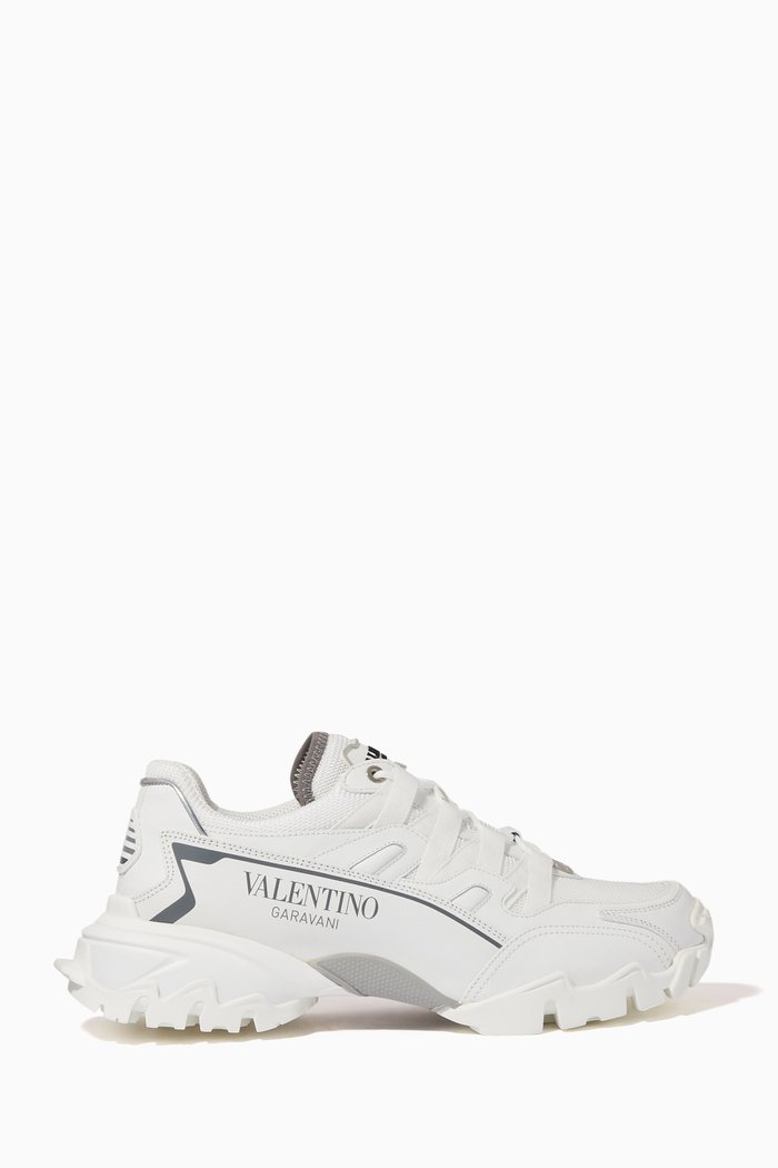 

Valentino Garavani Climbers Fabric & Leather Sneakers, White