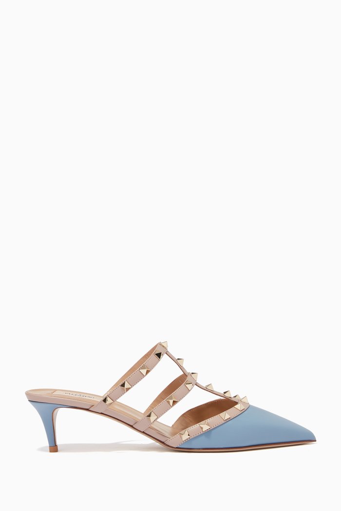 

Valentino Garavani Rockstud Mules in Leather, Blue