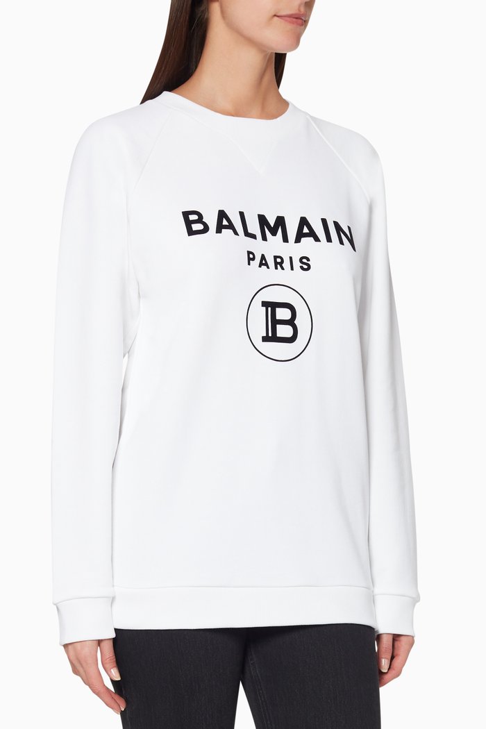 

Flocked Logo Sweatshirt, White
