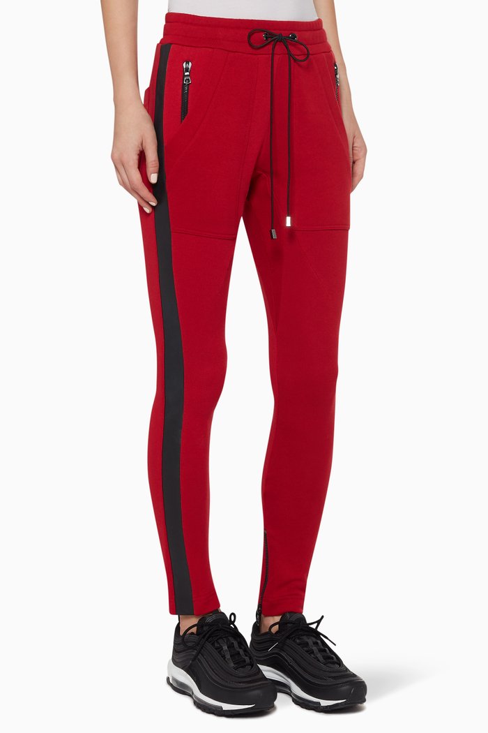 

Bloodie Leather Trimmed Track Pants, Red