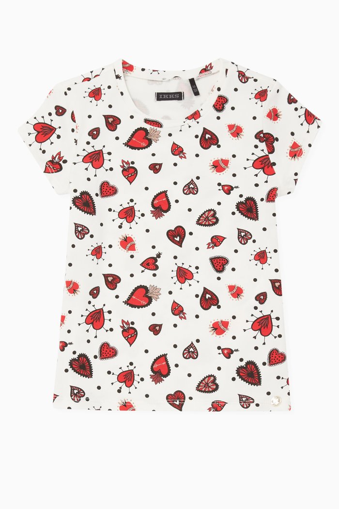

Heart Print Tee, White