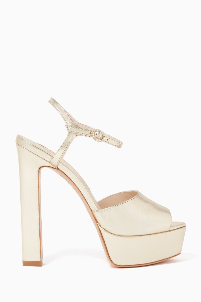 

Natalia Metallic Platform Sandals, Gold