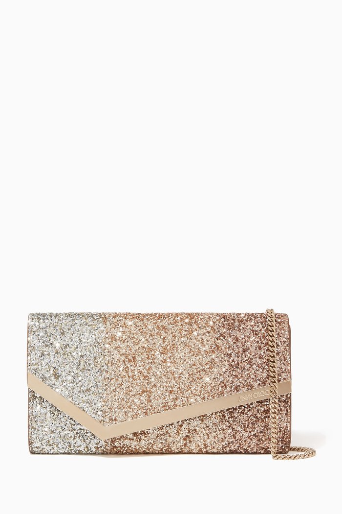 

Emmie Dégradé Glitter Clutch Bag, Gold