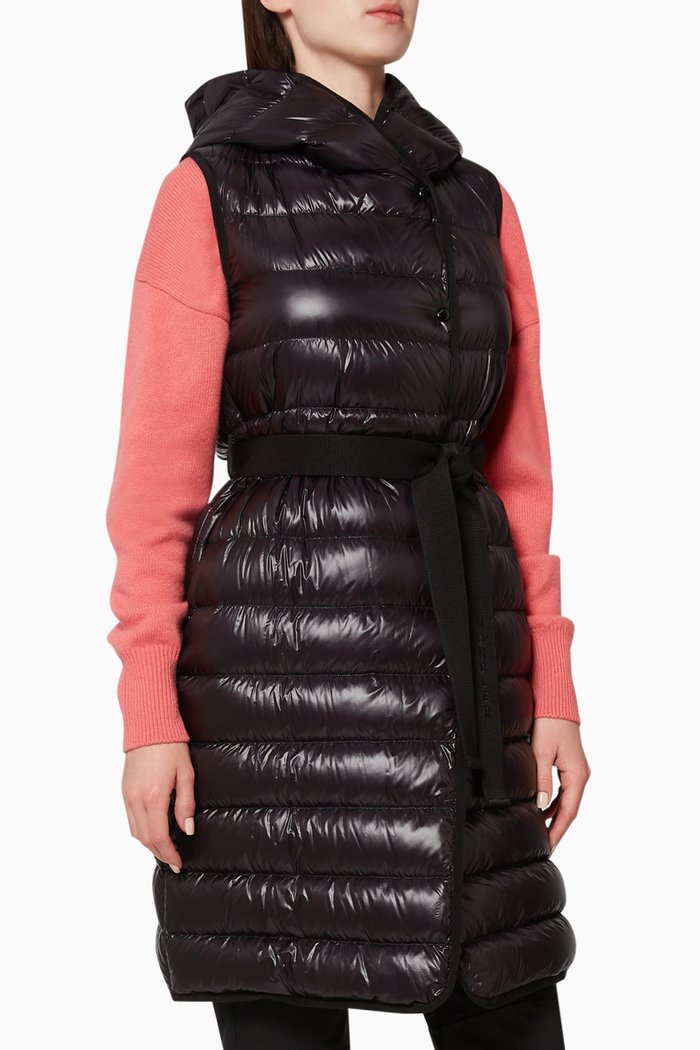 

Noisette Hooded Quilted Gilet, Black