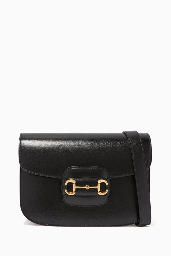 

1955 Horsebit Leather Shoulder Bag, Black
