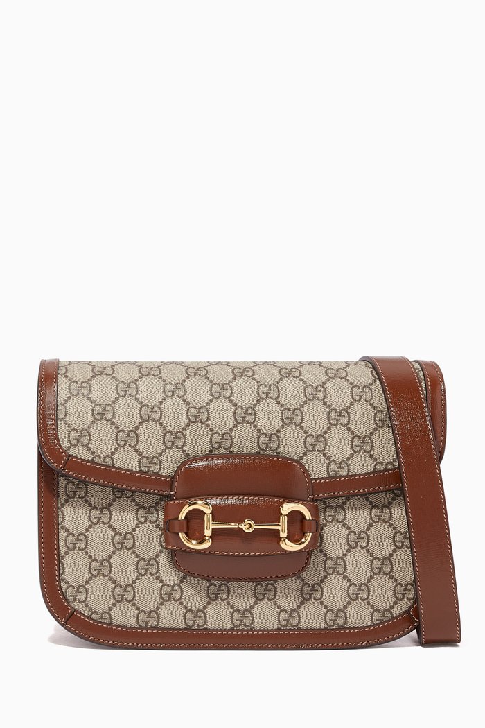 1955 Horsebit Canvas Shoulder Bag, Brown