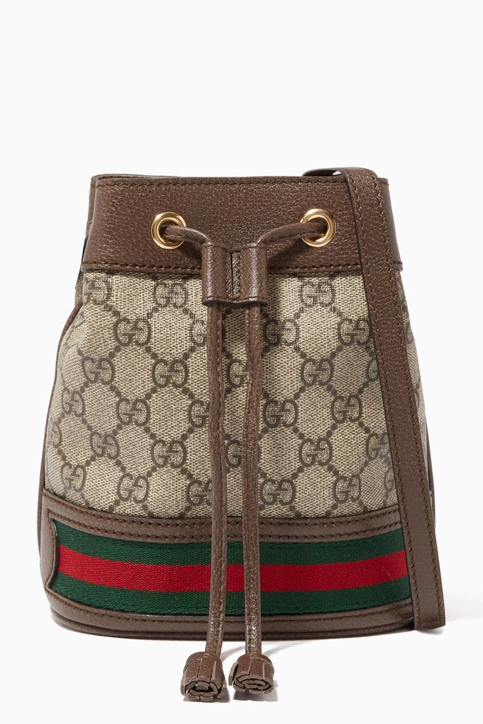 

Mini Ophidia GG Bucket Bag, Neutral