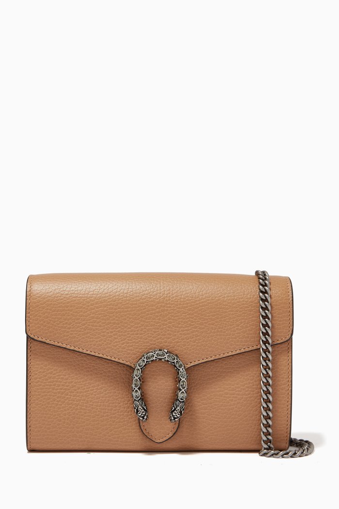 

Dionysus Mini Chain Bag in Leather, Neutral