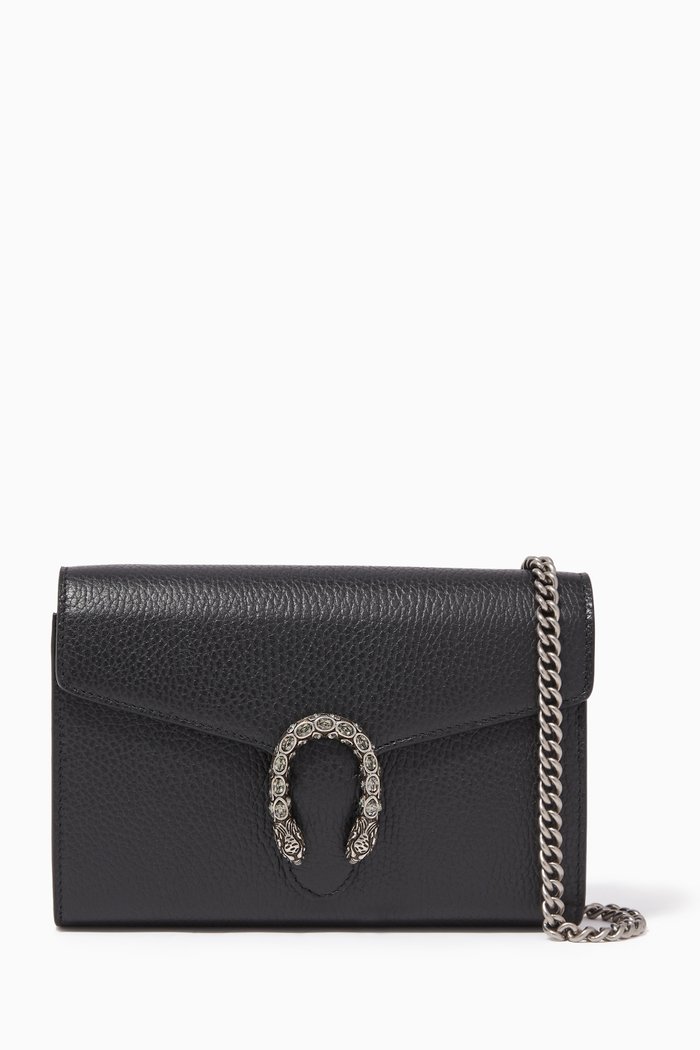 

Mini Dionysus Leather Chain Bag, Black