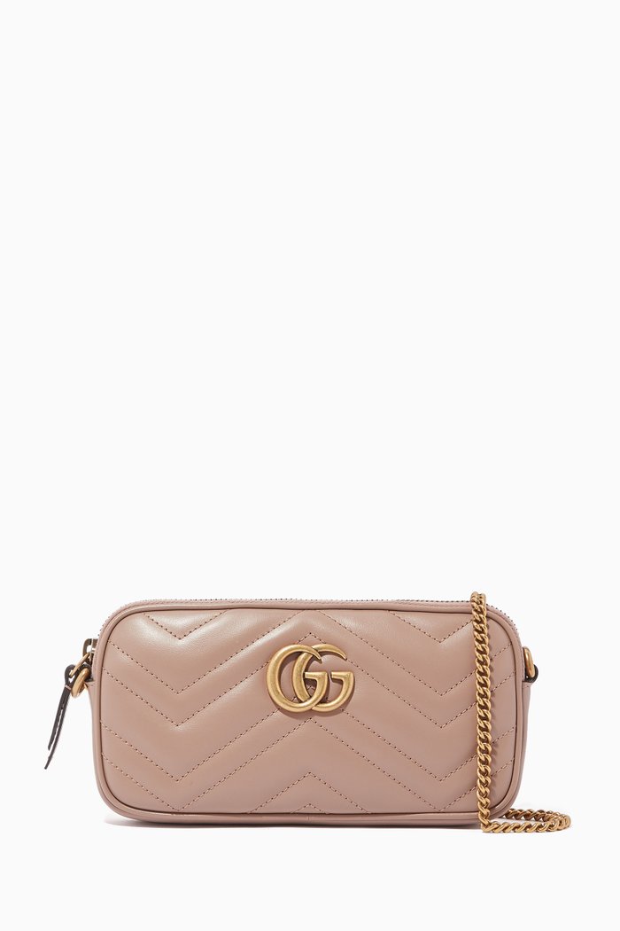 

Mini GG Marmont Matelassé Leather Chain Bag, Neutral