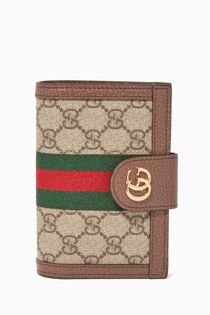 

Ophidia GG Canvas Passport Case, Neutral