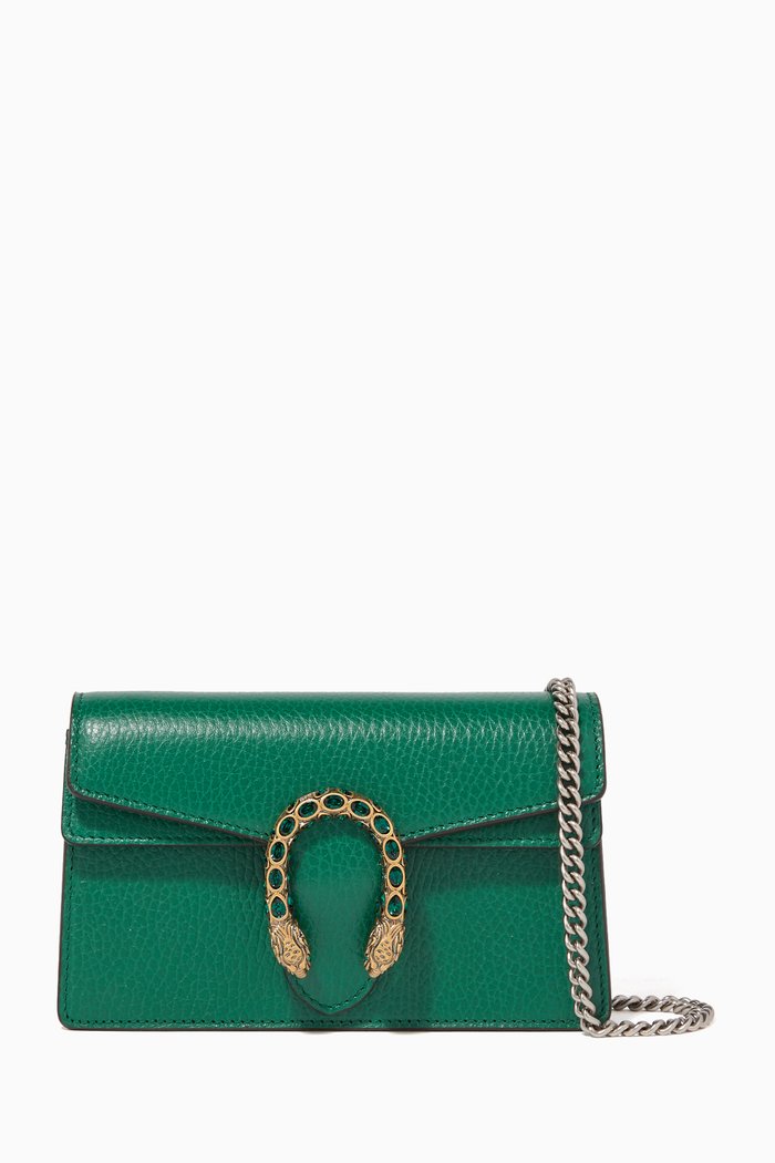 

Dionysus Super Mini Leather Bag, Green
