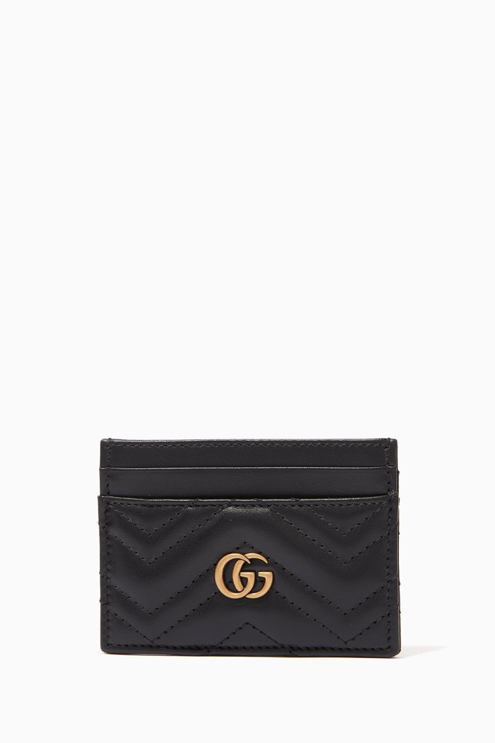 

GG Marmont Card Holder in Leather, Black