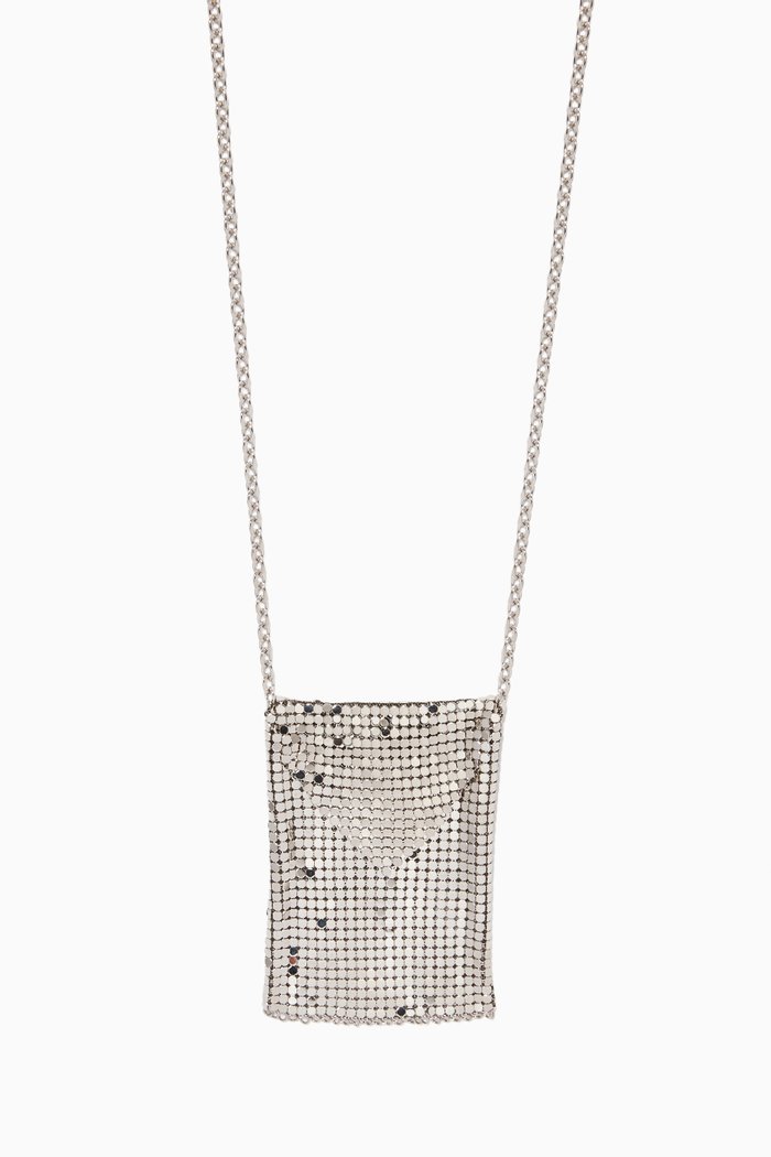 

Mesh Pendant Necklace, Silver