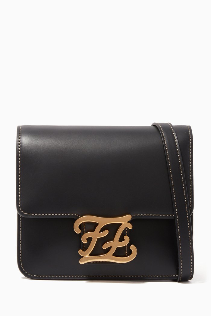 

Karligraphy Calf Leather Bag, Black