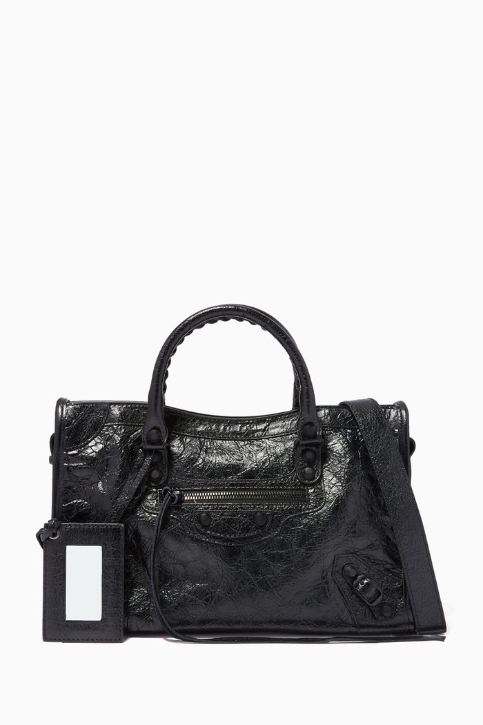 

Classic City Leather Tote Bag, Black
