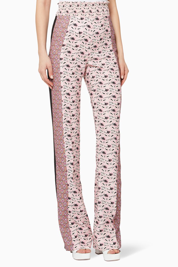 

Printed High-Rise Crêpe Pants, Multicolour
