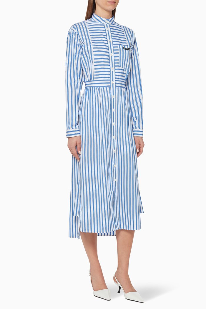 

Striped Cotton Midi Dress, Blue