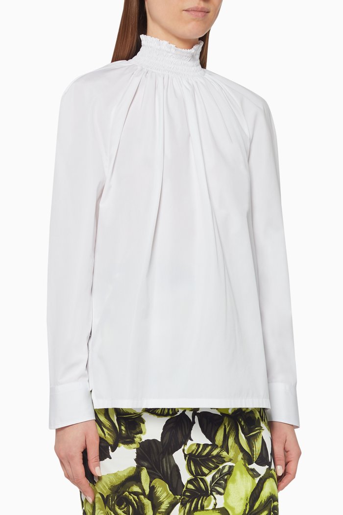 

Compact Egyptian Poplin Blouse, White