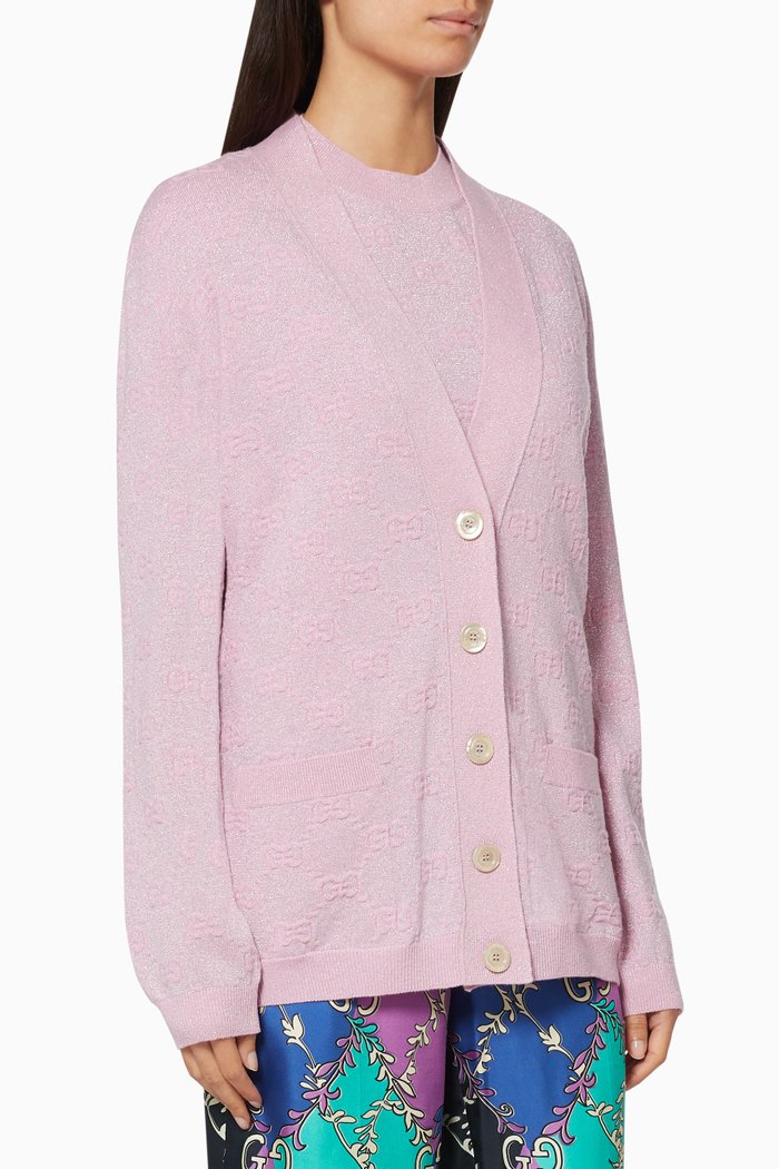 

GG Wool Cardigan, Pink