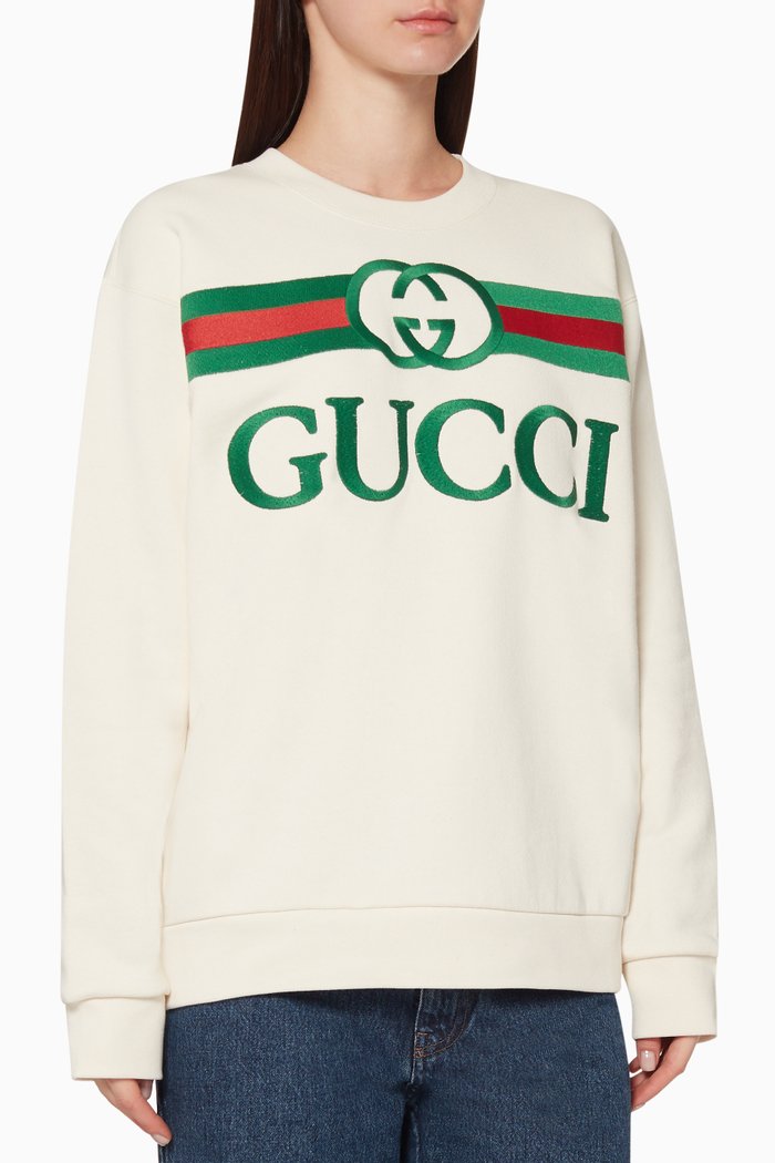 Embroidered Logo Sweatshirt, White